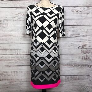 Eliza J Half sleeve ombré size‎ 12 Geometric career Midi Dress